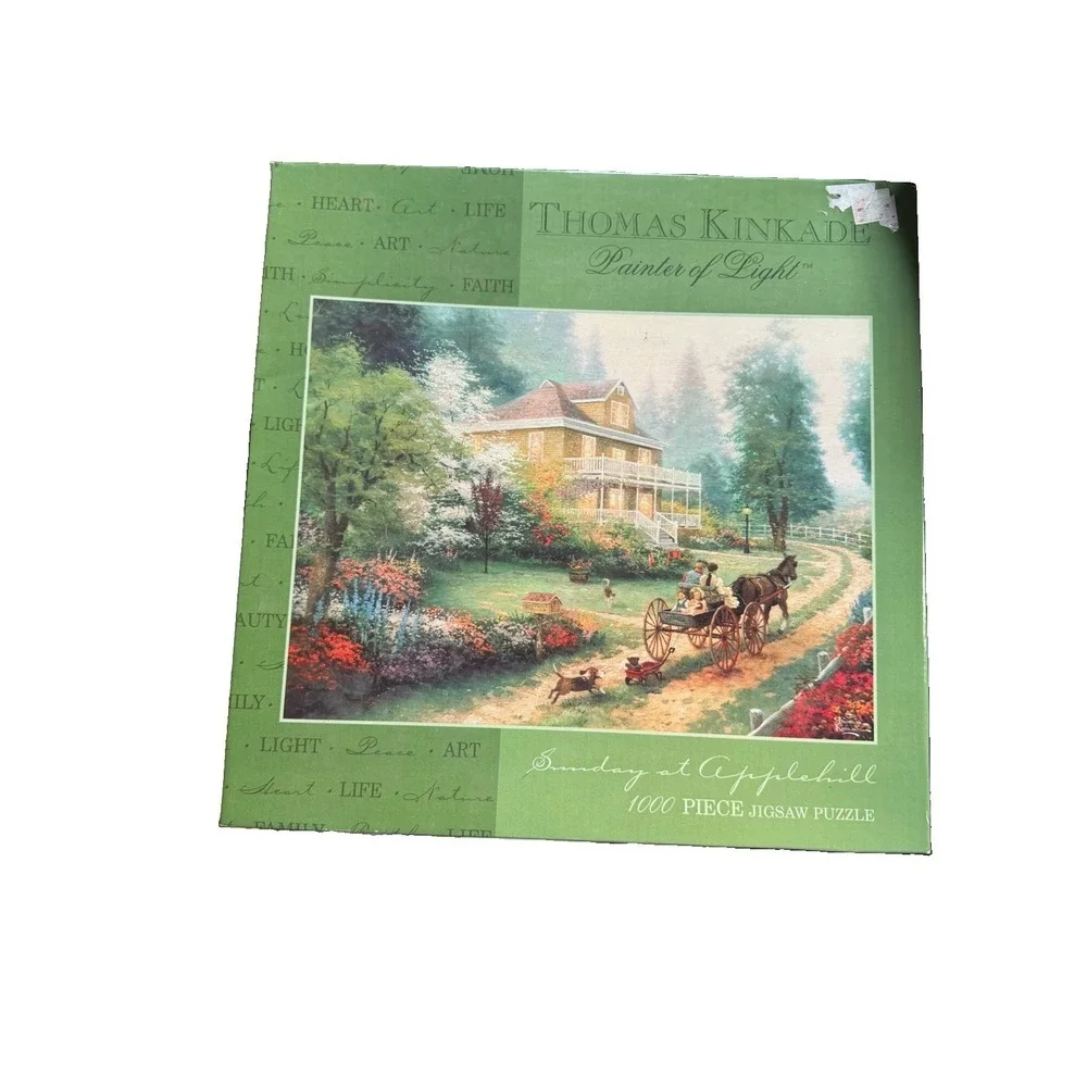 New Thomas Kinkade Sunday at Applehill 1000 Pc Jigsaw Puzzle Ceaco‎ 2001 Sealed